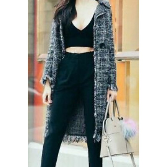 Zara nwt wool frayed edge coat - Picture 8 of 12